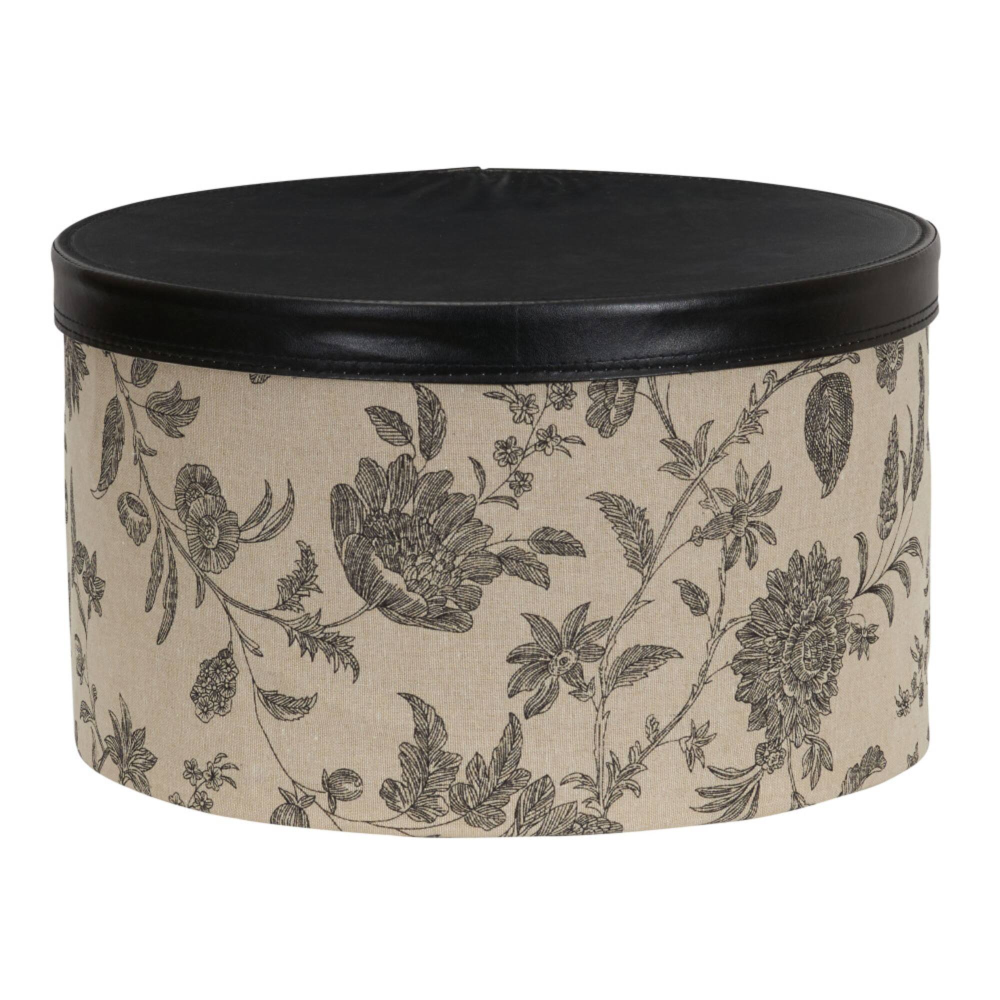 Household Essentials Round Hat Boxes with Lids (Floral)